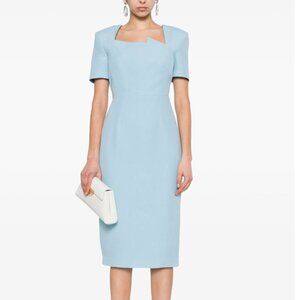 NEW Roland Mouret pleat-detail midi dress Size UK8 US4